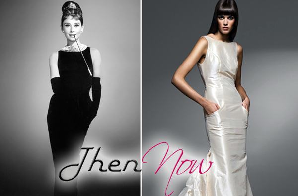 A sleek form fitting stunner on Audrey Hepburn before a Palazzo gown 